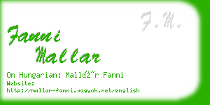 fanni mallar business card